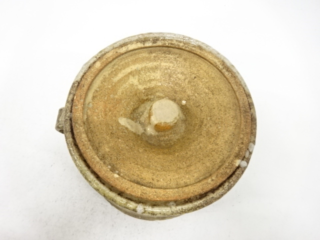  作家物　信楽焼　耳付水指(保護箱付)